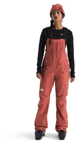 The North Face Women's Freedom Bib (Standard & Plus Size) | Waterproof, Built-in Gaiter, Mesh Lined Breathabitlity, Mars Dust, Large Short