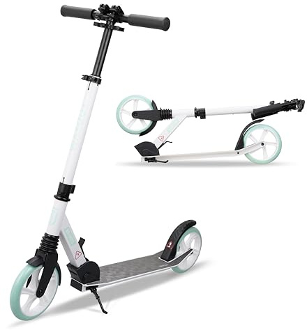 Wayout Sports - Patinete Urbano Ajustable con Ruedas 200MM y Suspensión - Niños y Adolescentes (Blanco)