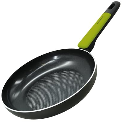 Fackelmann Padella Antiaderente Ø24 cm in Alluminio Riciclato PFAS FREE per una cottura sana, Padella per Induzione con Fondo Nido d’Ape, Manico Soft Touch, Linea Oliva