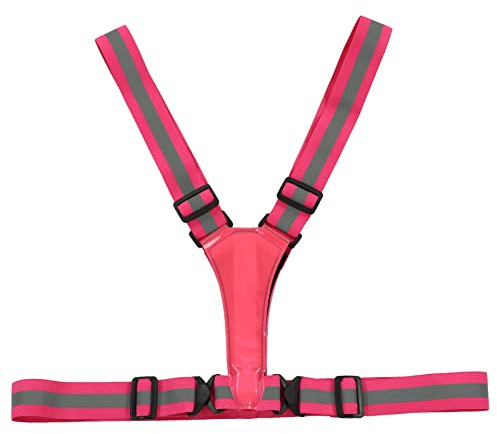 EIMSOAH Chaleco Reflectante Altamente Visible, Flexible, Ajustable, Seguro para Correr, Andar en Bicicleta, Actividades Nocturnas Al Aire para Adultos (Rosado)