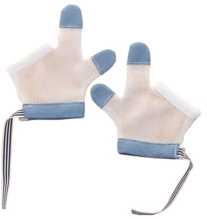 vvchwei 1 Pair White Stop Thumb Sucking, Baby Anti Eating Gloves No Scratch Breathable Finger Thumb Protector Thumb Sucking Stop for Kids Stop Thumb Fingers Sucking