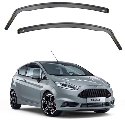 ISPEED Wind Deflectors For Ford Fiesta MK7 2008-2017 3 Door Hatchback 2pc Set - Keep Your Car Ventilated in Rain - Reduce Wind Turbulence - Tinted In-Channel