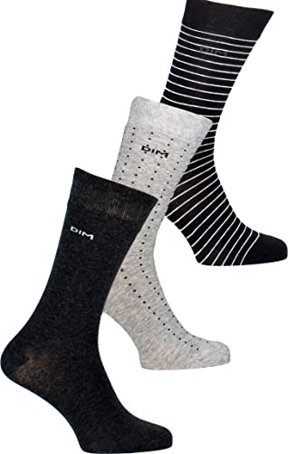 DIM Homme – Chaussettes Coton Style Rayures & Pois x3 | Confort Respirant | Douceur Naturelle | Look Moderne