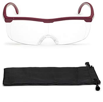 FALINGO Lunettes grossissantes Lunettes loupe loupe sur Le Nez grossissement Optique à 200% (Rouge)