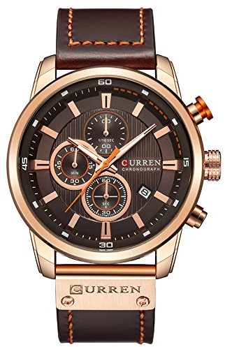 Orologio da polso da uomo, impermeabile, stile militare, multifunzionale, al quarzo, colore: oro