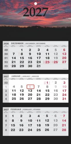 JAROGRAF Calendar 2025 Wall Calendar 3-Month Calendar Wall Planner Three-Month Calendar (West)