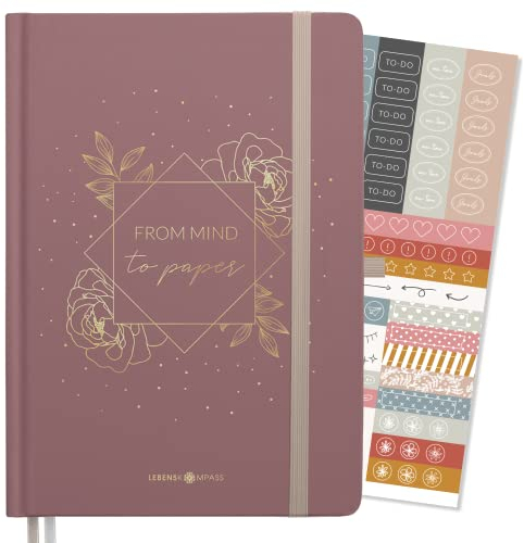 LEBENSKOMPASS Bullet Journal Notizbuch Tagebuch A5 PRO ”MORGENTAU” - Notizbuch A5 gepunkted 5 mm, extra-dickes Papier 120 g/m² FSC® - Journal Buch & Dotted Notebook A5…