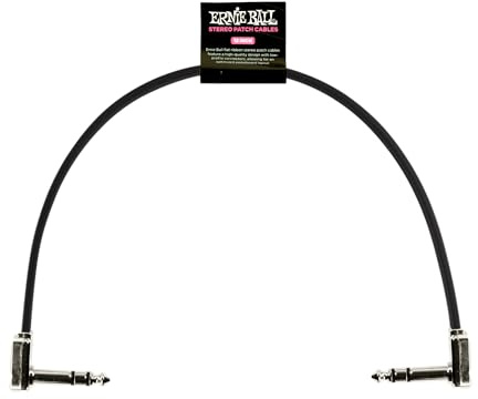 Ernie Ball Flaches Stereo-Patchkabel 30,48 cm - Schwarz