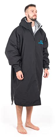 Lifeventure Langarm-Wickelmantel | Winddicht, wasserdicht, geruchshemmend behandelt, mit Fleece gefütterter Poncho-Mantel zum Schwimmen, Surfen, Camping