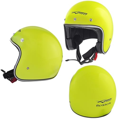 Moto Jet Casco homologado ECE 22-06 patrón de Fluo Scooter Kustom TG.XL