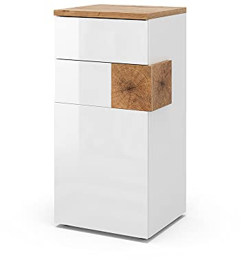 Vicco Midischrank Weiß Eden 40x84x37 cm - Die Badezimmermöbel, Viel Stauraum für Badutensilien