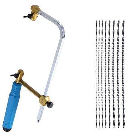 Professional Small Coping Saw w/ #1 to #8 Spiral Blades - for Metal & Woodworking - Fast Precision Cutting for Wood, Plastic, Jewelry Crafting,Small Coping Saw for DIY Crafting (11 x 4.7)