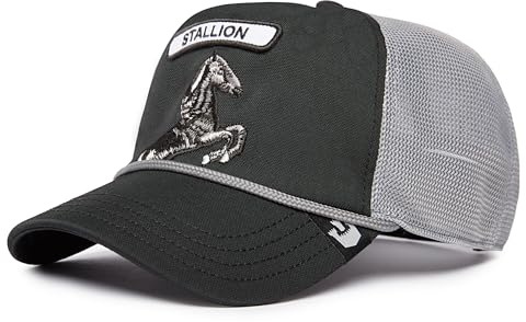 Goorin Bros GB2 Stallion Stallone Cavallo Nero Berretto da Camionista Regolabile