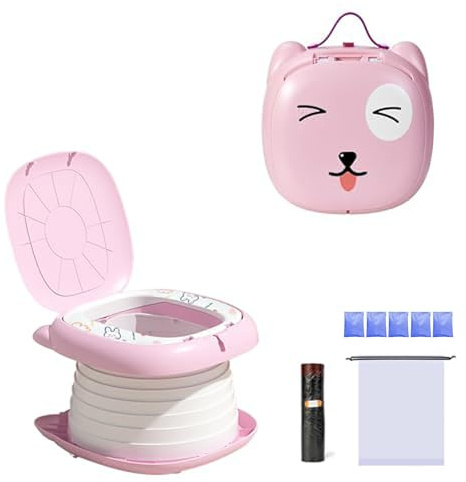 Klapptoilette für Kinder,Kindertoilette Tragbar,Kinder Reise Töpfchen,Töpfchen Faltbar,Tragbare Baby Toilette,Tragbares Reisetöpfchen