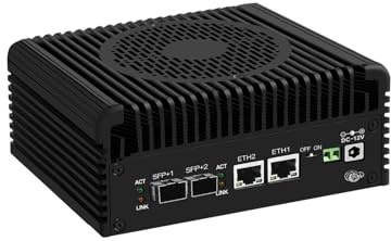 SJRC i3 N355 Firewall Appliance (up to 3.9GHz), Dual 10GbE SFP+ Mini PC with 2 x i226V 2.5GbE LAN, Barebone Micro Router Computer 4K, USB3.2, Support OPNsense/Win (No RAM/SSD/OS)