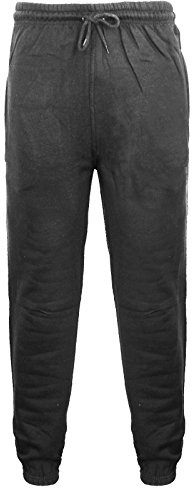 Beach Stone® Men's Trouser Fleece Elasticated Joggers Cuffed Sweatpants with Zip Pockets Fleece Gym Sports Casual Trousers Mens Fleece Jogging Bottoms Pants Trousers Casual Size S-5XL Charcoal