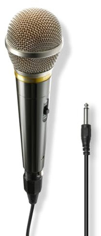 Hama Mikrofon (dynamisches Mikrofon, Mikrofon mit 3m Kabel, 6,35mm Klinke, XLR Stecker zum Abnehmen des Kabels, ideal für Gesang, Moderationen, Veranstaltungen, EIN-/Aus-Schalter, Metallgehäuse)