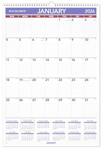 AT-A-GLANCE 2026 Wall Calendar, 15-1/2 x 22-3/4, Large (PM32826)