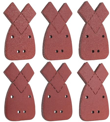 Lot de 60 feuilles abrasives pour Black et Decker Mouse - Grain 40/60/80/120/180/240Mouse - Pour Black et Decker Detail Palm Sander - Papier abrasif triangulaire
