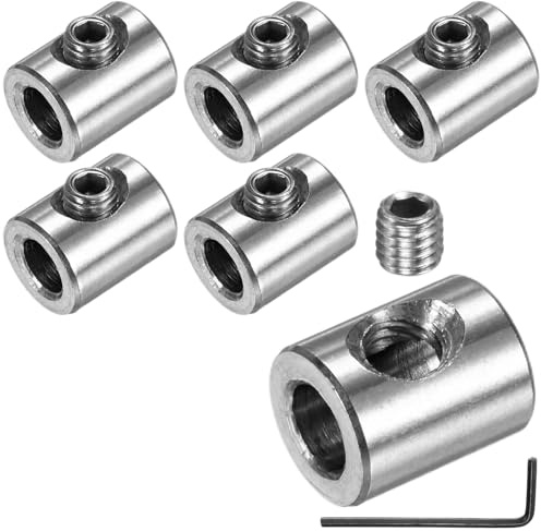 M METERXITY 6-Pack Wire Rope Cable Clamp, 5mm Hole 304 Stainless Steel Single Holes Lock Clip with Hexagon Screws Spanner for Cable Rigging/DIY Decorative Rope/Clothesline