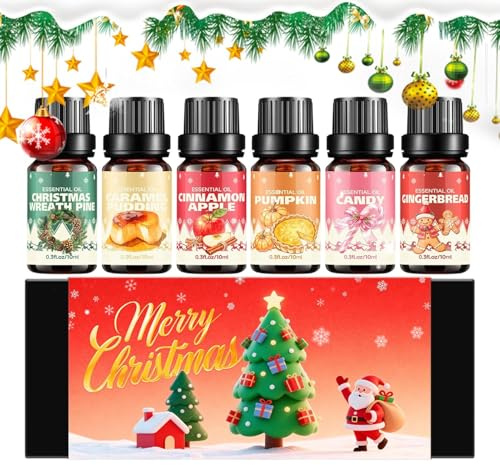 de fragancia navideña: juego de 6 aromas para hacer jabón, colección de aceites de aromaterapia navideña, mezclas concentradas con olor festivo de temporada, suministro de manualidades para