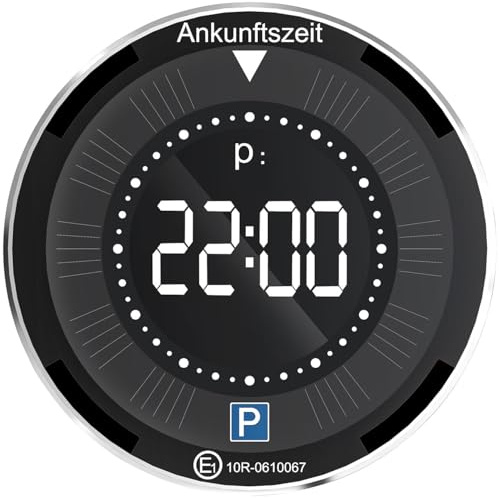 Lescars Parkuhr: Digitale e-Parkscheibe, ECE-Zulassung, Erschütterungssensor, Solar (Elektronische Parkscheibe, Parkuhr Solar, Display)