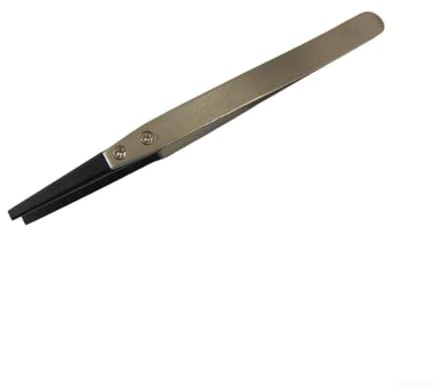 ZWEquipint Pincetter med utbytbara kolfiberspetsar, högtemperaturbeständiga, rostfria, för lödning av elektroniska montage, rena rum, längd 116-130 mm (ESD-2A)