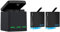 TELESIN Akku Ladegerät Kit für Go Pro Hero 8 Black Hero 7 Hero 6 Hero 5 Triple Charger & Batterie Aufbewahrungsbox Anzug 3-Kanal-Ladegerät mit 2 wiederaufladbaren Lithium-Ionen-Batterien für Go Pro