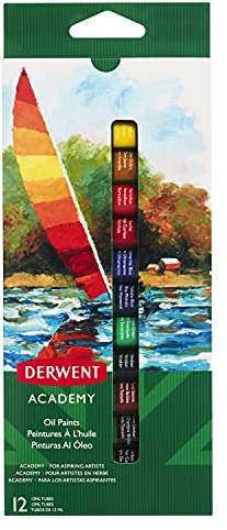 Derwent 2302406 Academy Ölfarben, 12 ml, 12 Stück