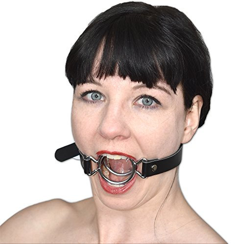 Honeylust - Abschließbarer BDSM Mundknebel mit 2 Metallringe (Durchmesser 4,0 cm) - Bondage Mouth Gag - Fetisch Sexspielzeug - Mundspreizer