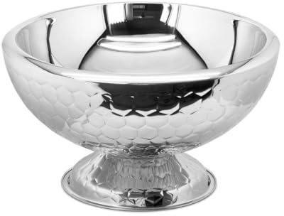 EDZARD Bruno - Raffreddatore per champagne (Ø 43 cm, grande) in acciaio inox, a doppia parete, per 6 bottiglie, per vino, spumante e cubetti di ghiaccio