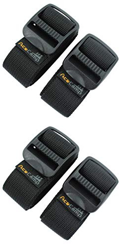 AceCamp, packremmar, band, 4 x svart, 2,5 x 65 cm
