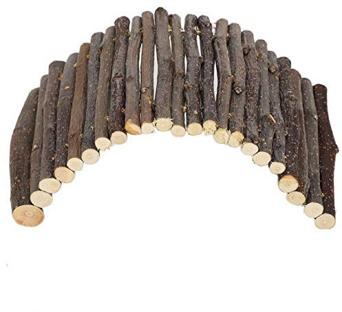 Kleintiere Holzbogenbrücke Hamsterbrücke Holzleiterbrücke Kleintierversteck Nagetiere Kauspielzeug für Meerschweinchen Chinchilla Frettchen Reptil(L)