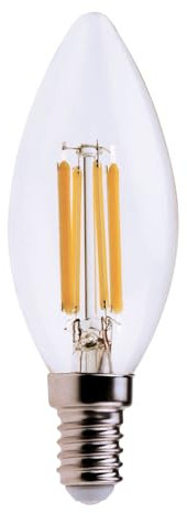Velamp lampadina LED a filamento forma Oliva (C35) - Attacco a vite piccolo (E14) - Potenza 6W Equivalenti 60W - Luminosità 806lm - Temperatura colore 2700K (luce calda)