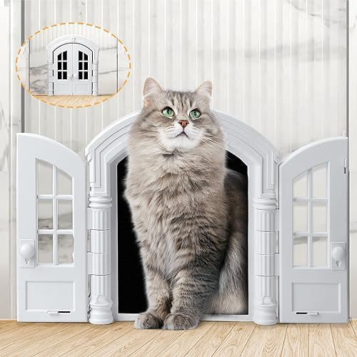 BOXOB Cat Flap Door, Porte pour Chat Coin de Porte Intérieure pour Chat Porte pour Chat pour Porte Extérieure pour Fenêtre Murale de Porte Extérieure Intérieure