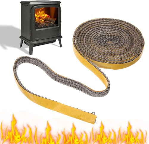 Filo di tenuta per camino 15 mm Guarnizione Stufa a Legna 3m x 15mm x 3mm Guarnizione Stufa a Pellet Guarnizione Adesiva Guarnizione Alta Temperatura Guarnizione Forno