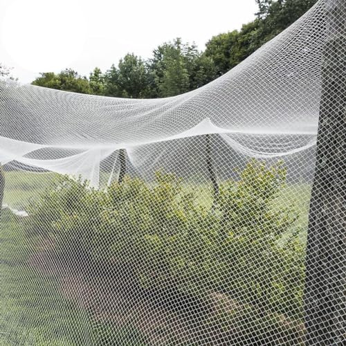 Rete antigrandine riutilizzabile per alberi di ciliegio, 5 x 50 m, rete di protezione da giardino per balconi, giardini, recinzioni e frutteti (bianco) durevole schermatura dalle intemperie