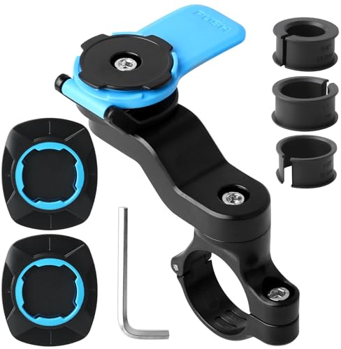 Porte-Smartphone pour Moto, Support Téléphone Portable pour Vélo, Imperméable, Amortisseur de Vibrations Compatible avec Smartphones Universel, Support Telephone VTT pour Quad Lock
