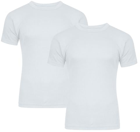 Bonjour® Pack of 2 Men's Thermal T Shirt, Warm Underwear Baselayer, S M L XL XXL Thermals Tees White