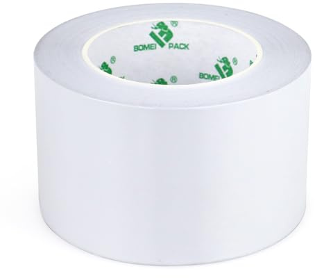 BOMEI PACK Nastro adesivo in foglio di alluminio da 1 pezzi, nastro adesivo isolante in foglio di alluminio 75mm × 50m per condotti e tubi (Bianco)