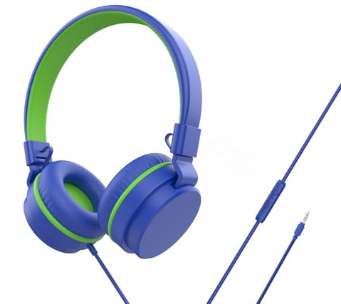 Casque filaire pour enfants, casque filaire pour l'école, volume sûr limité 85/94 dB, micro HD, son stéréo pour filles et garçons, casque pliable pour ordinateur de voyage, avion, tablette Kindle