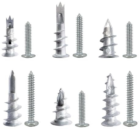 Xiedeai 20 tasselli da 13 x 42 mm per cartongesso e parete cava con viti – Ancoraggi autofilettanti per cartongesso per appendere in modo sicuro, forte forza di tenuta e lunga durata nelle pareti cave