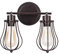 Industrieller Wandleuchter Rustikaler Dachboden Antike Wandlampe Drahtkäfig Verstellbare Steckdose Edison Vintage Metall Retro-Lampe Lampen für Schlafzimmer (ohne Lampe) (mit 2 Licht) (Rost)