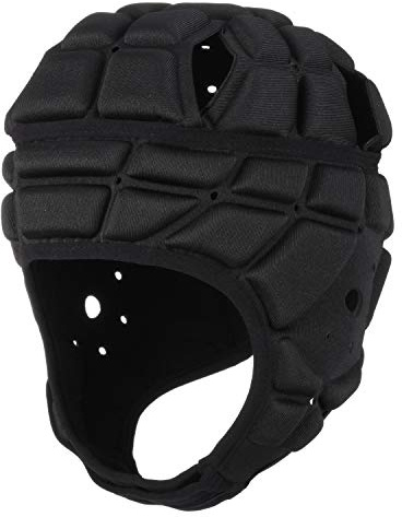 Surlim Casco da rugby morbido da calcio Scrum Cap 7 v7 Flag Football Headguard per adulti L (nero)