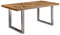 FineBuy Esstisch Mango Massivholz Küchentisch, Esszimmertisch Loft Natur, Holztisch Massiv mit Metallgestell, Industrial Tisch