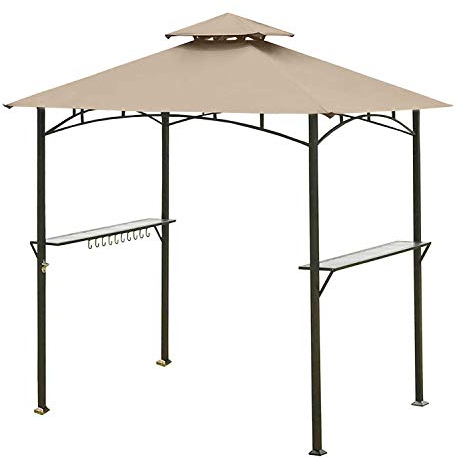 Ontheway Auvent de Rechange à Double étage pour tonnelle de Barbecue modèle L-GZ238PST-11 1,5 x 2,4 m