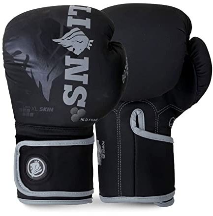Lions Botega Boxing Gloves Grey 10oz, Adult Sparring Punching Punch Bag MMA Martial Arts Training Mitts, Ideal for Men Women