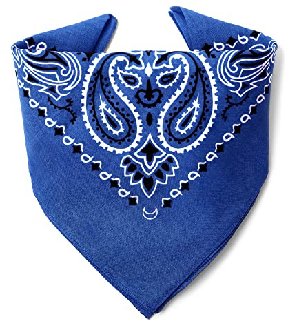 Karl Loven - Königsblau Bandana - Paisleymuster - 100% Baumwolle - Dicker Stoff - 20 Exklusivfarben