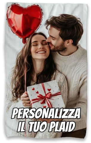 Babloo Coperta Personalizzata in Pile Plaid Personalizzato con Foto Singola e Dedica Idea Regalo per Ogni Occasione Personalizzabile 100X150cm