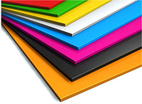 Coloured Acrylic Sheet A5 (210mm x 148mm / 8.2 x 5.8 inches) 3mm Thick Choice 18 Colours Plus Clear Available Plastic Panel Plate DIY Craft, Font Colour:White